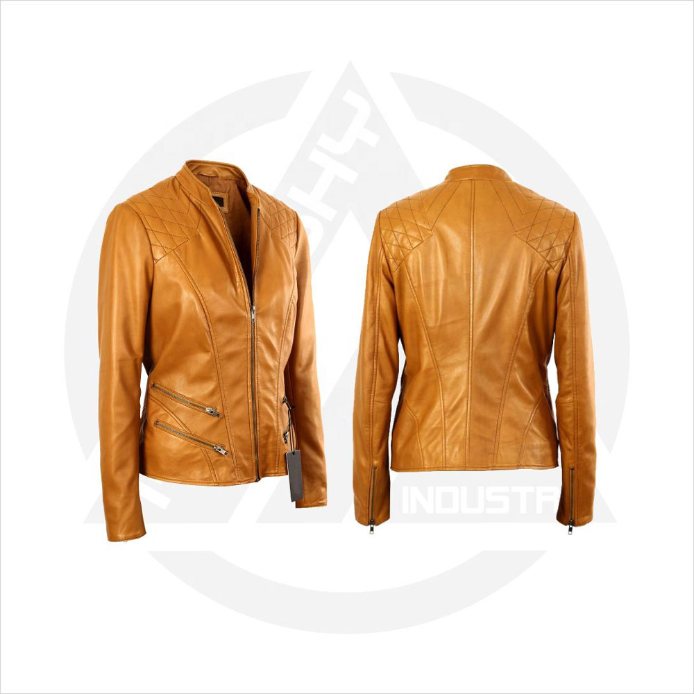  Women leather jacket