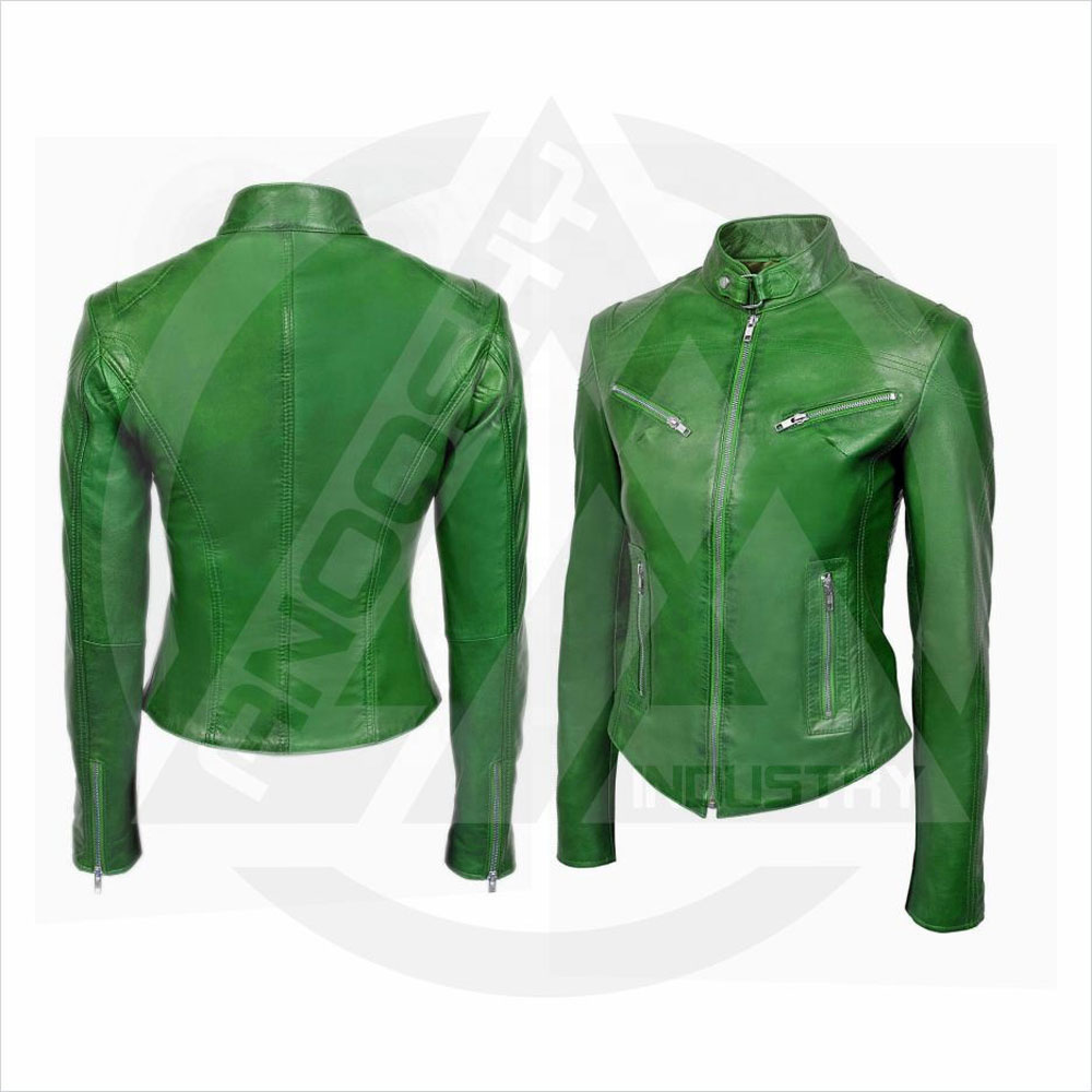  Women leather jacket